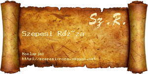 Szepesi Róza névjegykártya